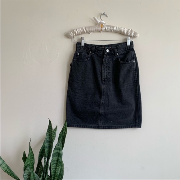 Vintage Dresses & Skirts - Vintage 90’s Sasson Black Denim Skirt
